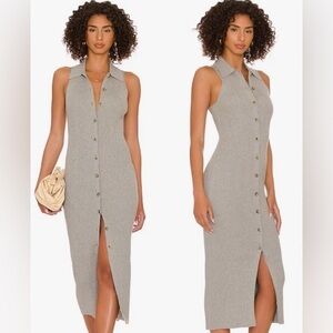 Favorite Daughter Sleeveless Button-Down Maxi Dress - Gray